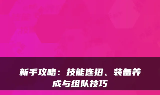 新手攻略：技能连招、装备养成与组队技巧