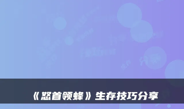 《怒首领蜂》生存技巧分享