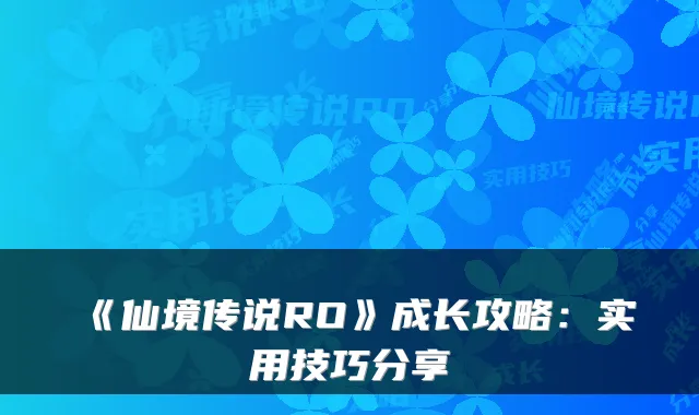 《仙境传说RO》成长攻略：实用技巧分享