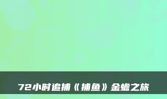 72小时追捕《捕鱼》金蟾之旅