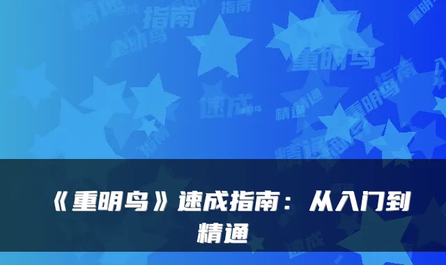 《重明鸟》速成指南：从入门到精通