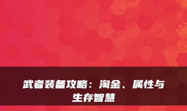 武者装备攻略：淘金、属性与生存智慧