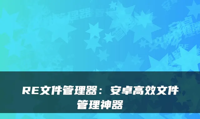 RE文件管理器：安卓高效文件管理神器