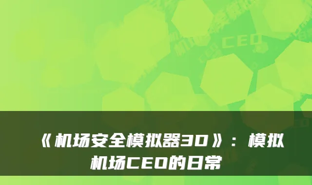 《机场安全模拟器3D》：模拟机场CEO的日常