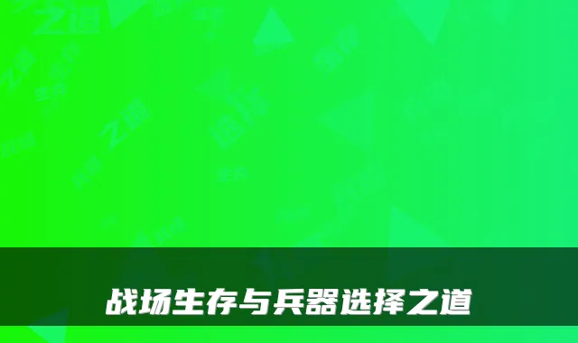 战场生存与兵器选择之道