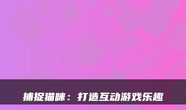 捕捉猫咪：打造互动游戏乐趣