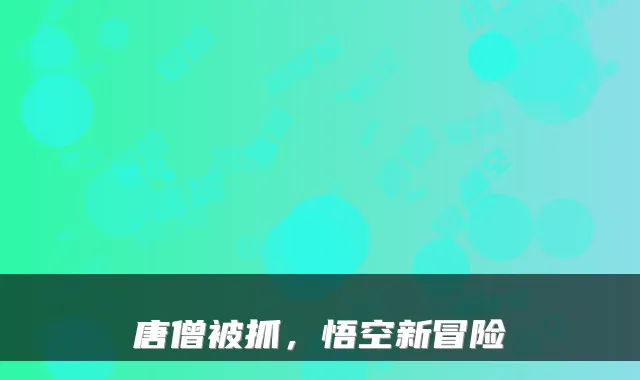 唐僧被抓，悟空新冒险
