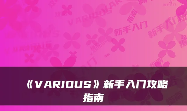 《VARIOUS》新手入门攻略指南