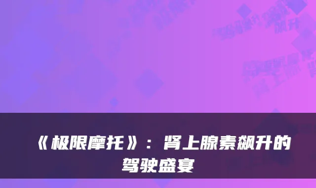 《极限摩托》：肾上腺素飙升的驾驶盛宴