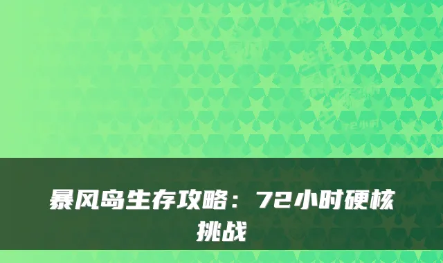暴风岛生存攻略：72小时硬核挑战