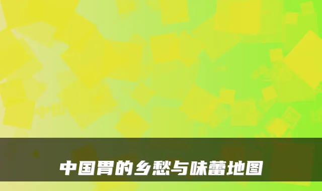 中国胃的乡愁与味蕾地图