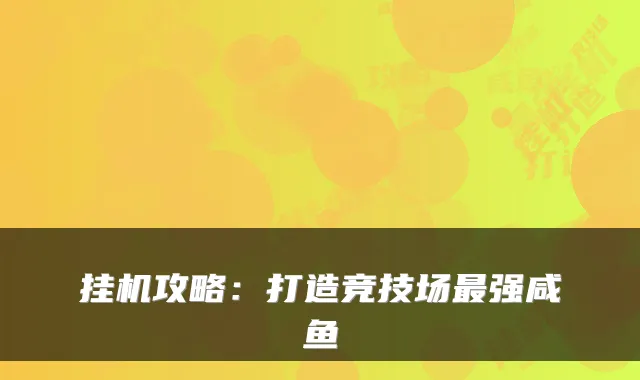 挂机攻略：打造竞技场强咸鱼