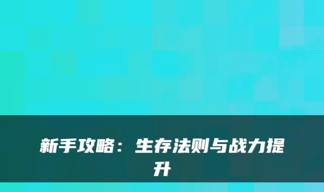 新手攻略：生存法则与战力提升