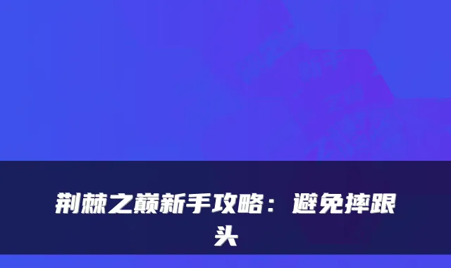 荆棘之巅新手攻略:避免摔跟头