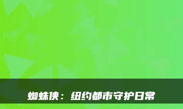 蜘蛛侠：纽约都市守护日常