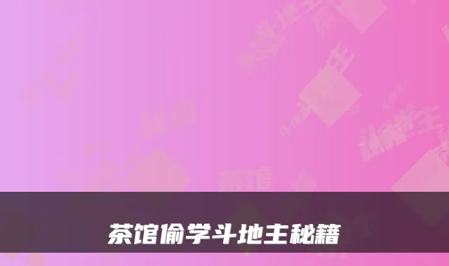 茶馆偷学斗地主秘籍