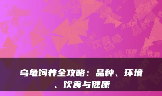 乌龟饲养全攻略：品种、环境、饮食与健康