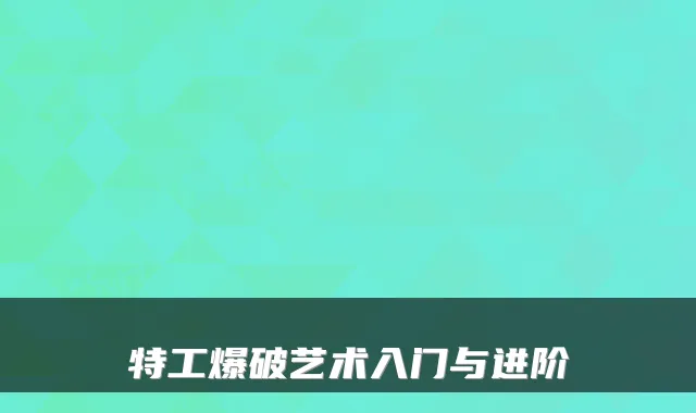 特工爆破艺术入门与进阶