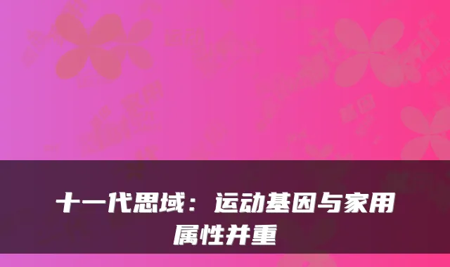 十一代思域：运动基因与家用属性并重
