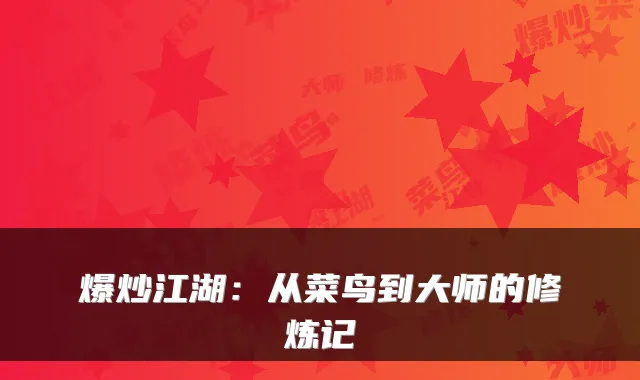 爆炒江湖:从菜鸟到大师的修炼记