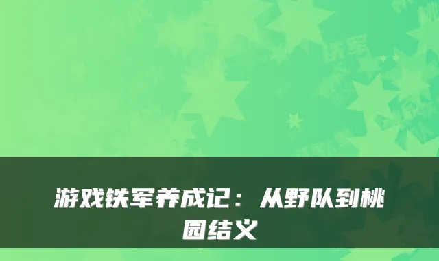 游戏铁军养成记：从野队到桃园结义