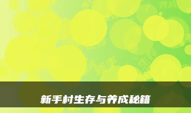 新手村生存与养成秘籍