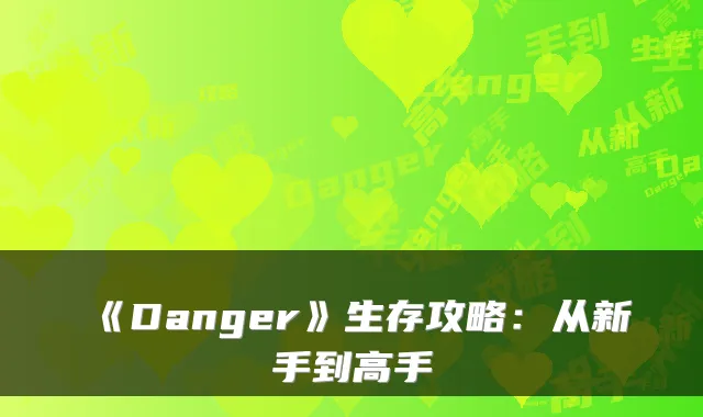 《Danger》生存攻略：从新手到高手