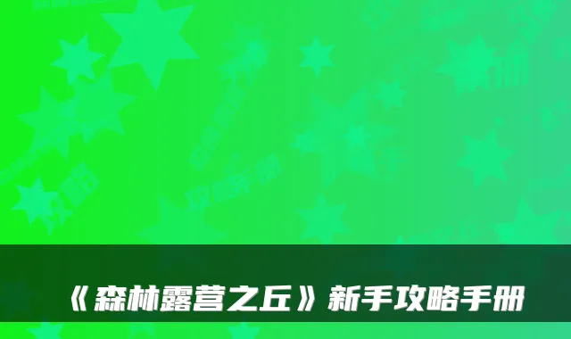 《森林露营之丘》新手攻略手册