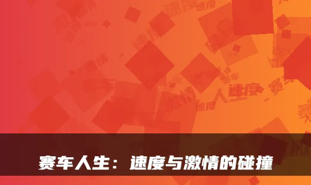 赛车人生：速度与激情的碰撞