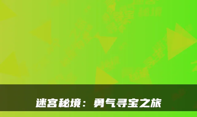 迷宫秘境：勇气寻宝之旅