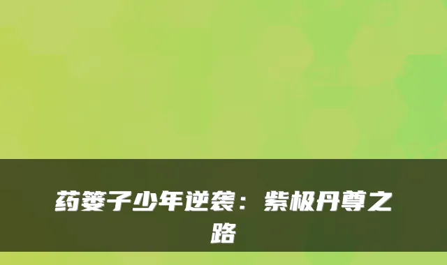 药篓子少年逆袭：紫极丹尊之路