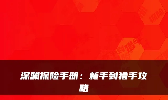 深渊探险手册：新手到猎手攻略
