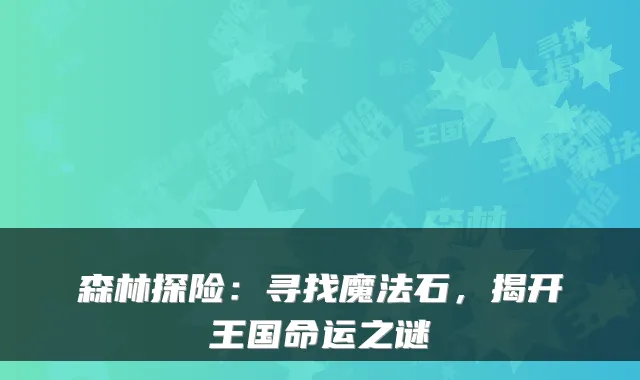 森林探险:寻找魔法石,揭开王国命运之谜