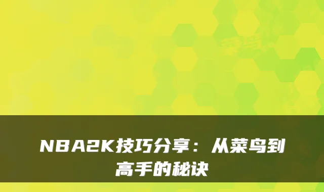 NBA2K技巧分享：从菜鸟到高手的秘诀