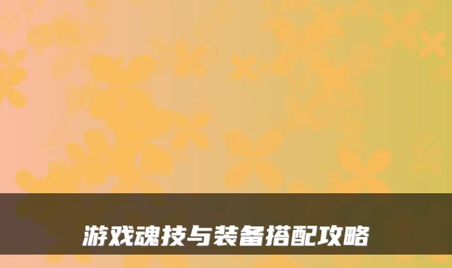 游戏魂技与装备搭配攻略