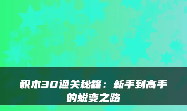 积木3D通关秘籍：新手到高手的蜕变之路