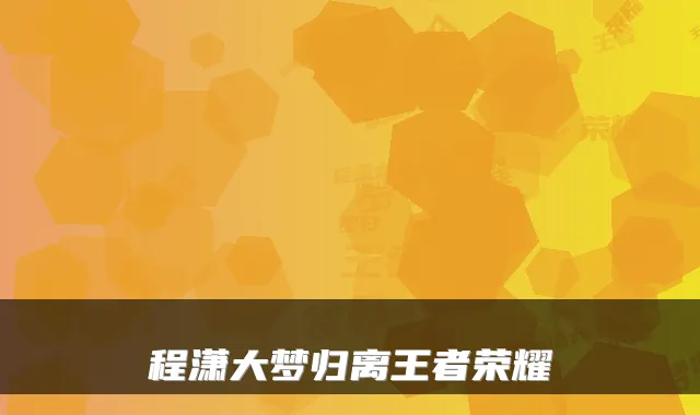 程潇大梦归离王者荣耀
