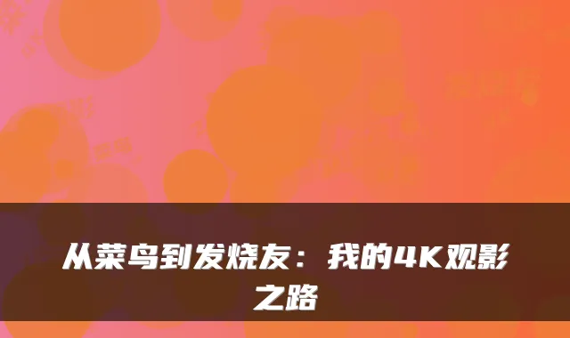 从菜鸟到发烧友：我的4K观影之路