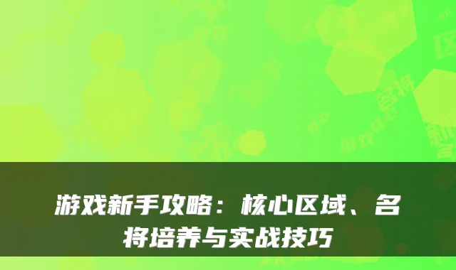 游戏新手攻略:核心区域、名将培养与实战技巧
