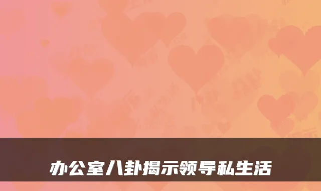 办公室八卦揭示领导私生活