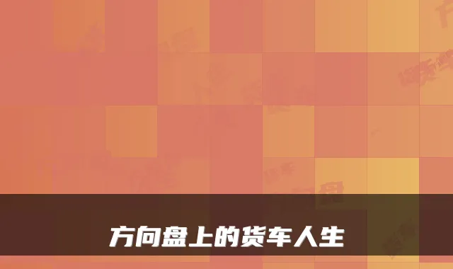 方向盘上的货车人生