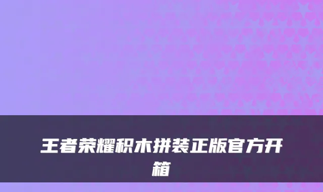 王者荣耀积木拼装正版官方开箱