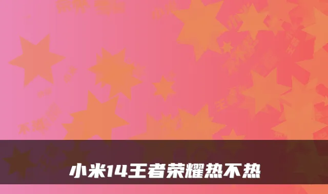 小米14王者荣耀热不热