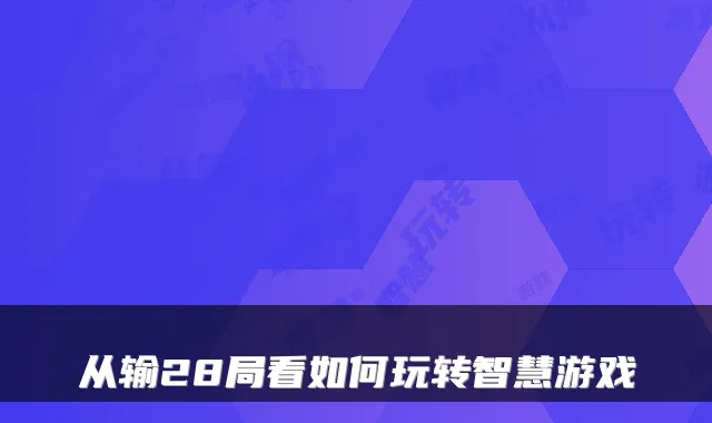 从输28局看如何玩转智慧游戏