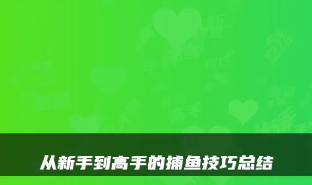 从新手到高手的捕鱼技巧总结