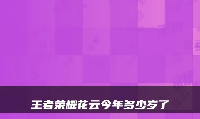 王者荣耀花云今年多少岁了