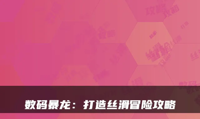 数码暴龙：打造丝滑冒险攻略