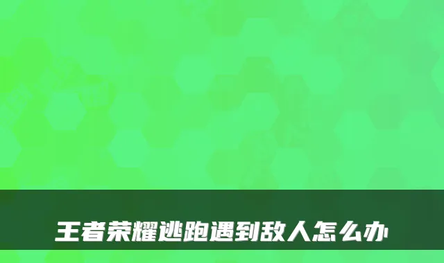 王者荣耀逃跑遇到敌人怎么办