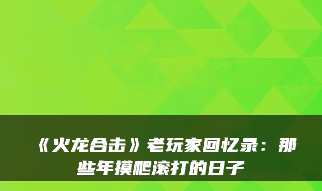 《火龙合击》老玩家回忆录：那些年摸爬滚打的日子