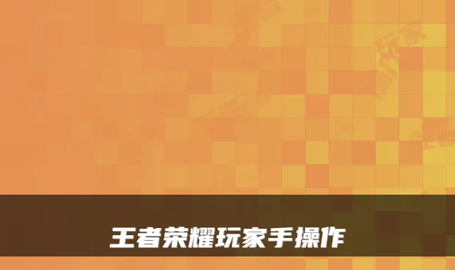 王者荣耀玩家手操作